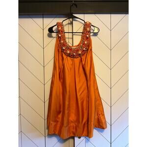 Cooper Trelise Womens 4 Orange Silk Crystal Gail Cinderella Dress Costume Retro